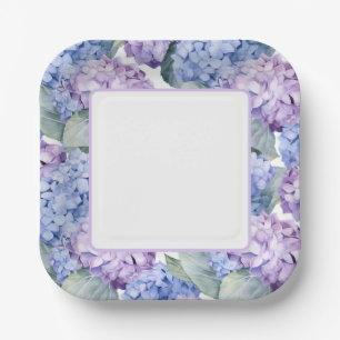 Hydrangeas paper plate