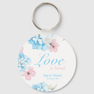 Hydrangeas Pastel Bloom Keychain