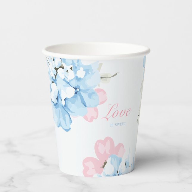 Hydrangeas Pastel Bloom Paper Cups (Back)