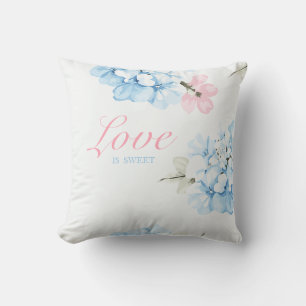 Hydrangeas Pastel Bloom Throw Pillow