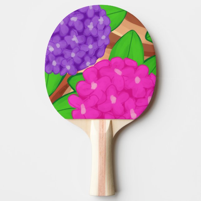 Hydrangeas Ping Pong Paddle (Front)