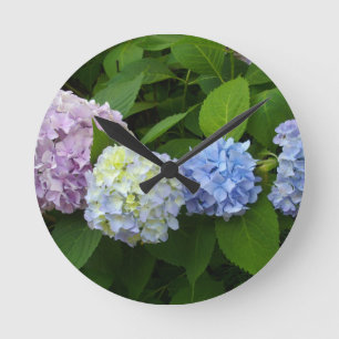 Hydrangeas Round Clock