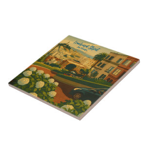 Hydrangeas San Francisco Lombard Street Coit Tower Tile