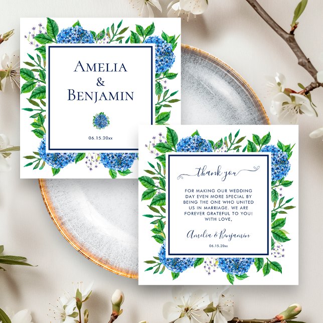 Hydrangeas Thank You Gift For Wedding Officiant (Front / Back)