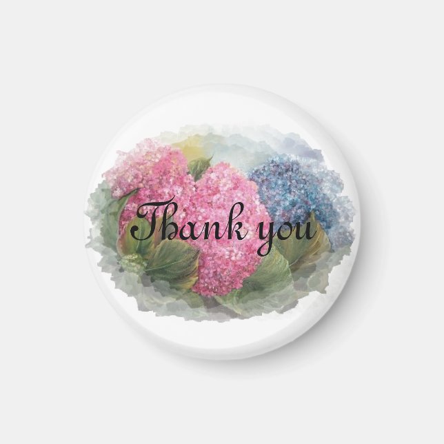 HYDRANGEAS  thank you wedding favor Magnet (Front)
