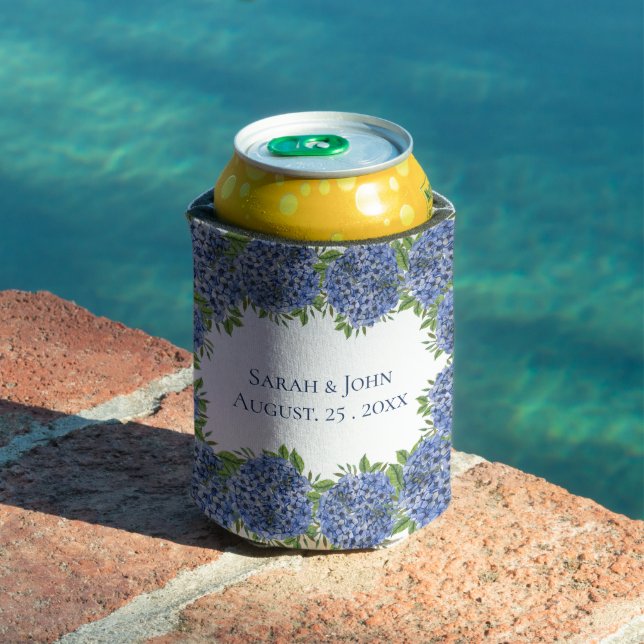 Hydrangeas Wedding Can Coolers Personalized Guests (In Situ Pool)
