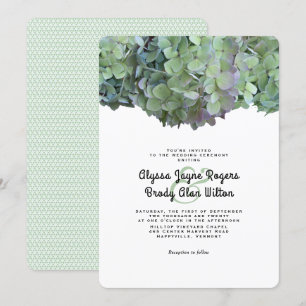 Hydrangée Florale Verte Faire-part de mariage