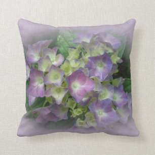 Hydrangées violettes et jaunes - Coussin