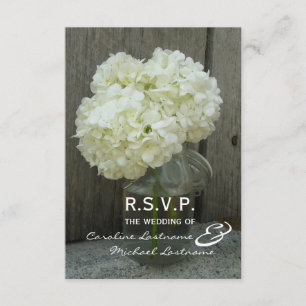 Hydranges et mariage en bois d'écorce RSVP