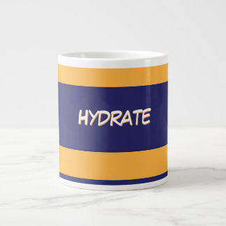 HYDRATE Logo Orange Dk Blue Stripe  Large Coffee Mug