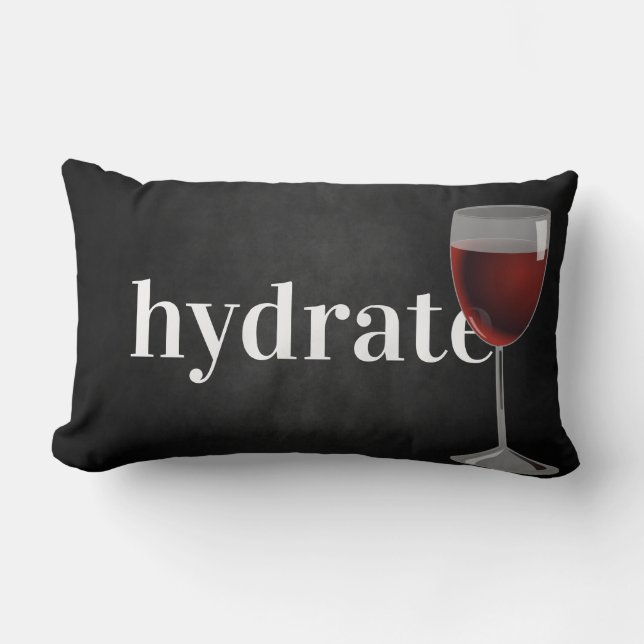 hydrate-red wine in glass lumbar pillow (Front)