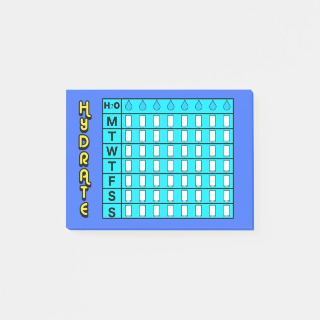 Hydration Chart Post-it notes (Front)