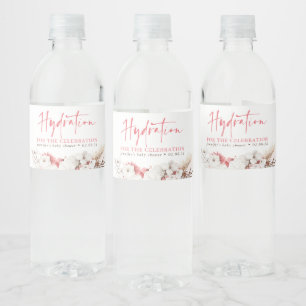 Hydration for the Celebration - Pink Floral Water Bottle Label