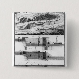 Hydraulic, canal and locks 2 inch square button