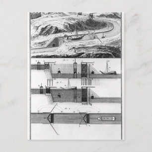 Hydraulic, canal and locks postcard