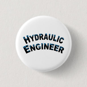 Hydraulic Engineer Water Droplets 1 Inch Round Button