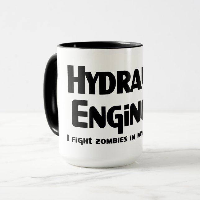 Hydraulic Engineer Zombie Fighter Mug (Front Left)