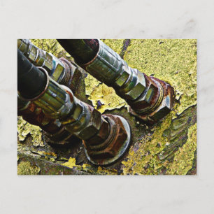 Hydraulic Hoses on old Tractor Postcard