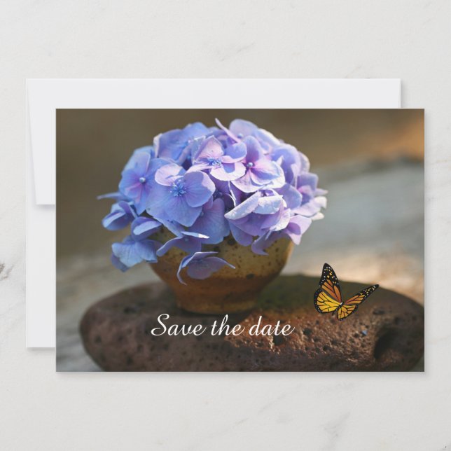 Hydrengea Flower Flat Enregistrer La Carte Date (Devant)