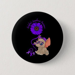 Hydrocephalus Awareness Blue Ribbon Gles  2 Inch Round Button