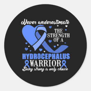 Hydrocephalus Awareness  Blue Ribbon Support  Classic Round Sticker