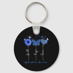 Hydrocephalus Awareness Faith Hope Love Leopard Su Keychain