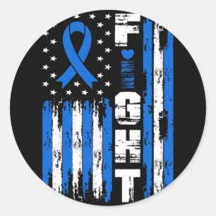 Hydrocephalus Awareness Patriotic Usa American Fla Classic Round Sticker