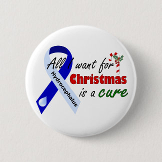 Hydrocephalus Christmas Button