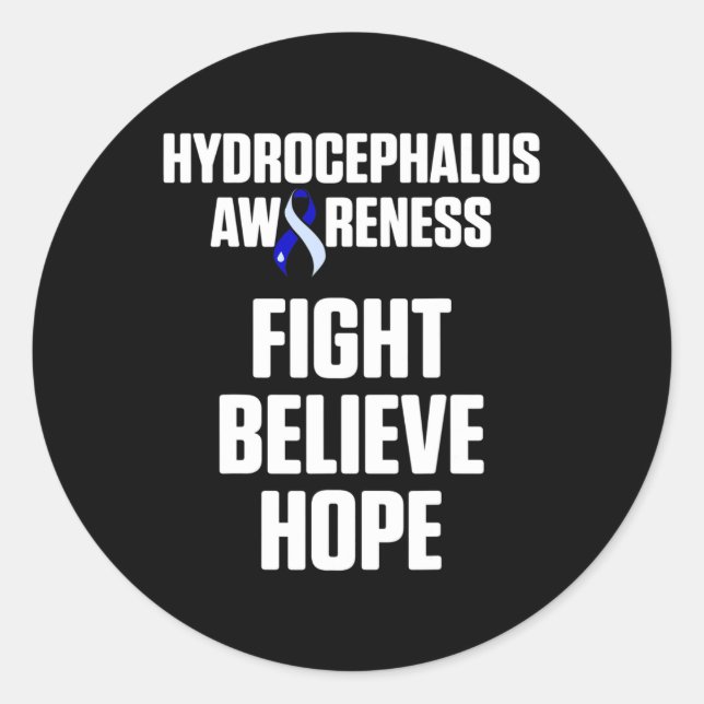 Hydrocephalus Survivor Fight Awareness Warrior  Classic Round Sticker (Front)