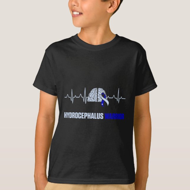 Hydrocephalus Survivor Heartbeat Awareness Warrior T-Shirt (Front)