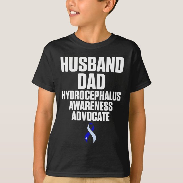 Hydrocephalus Survivor Husband Awareness Warrior  T-Shirt (Front)