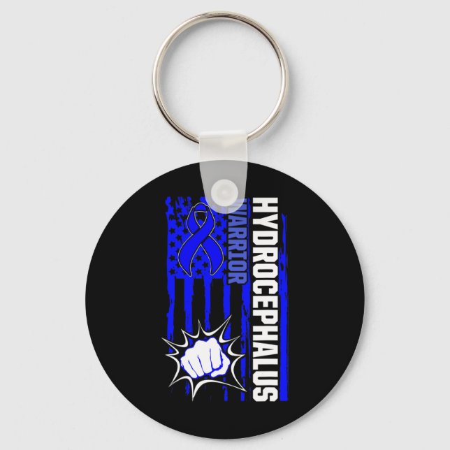 Hydrocephalus Survivor Inspiring Awareness Warrior Keychain (Front)