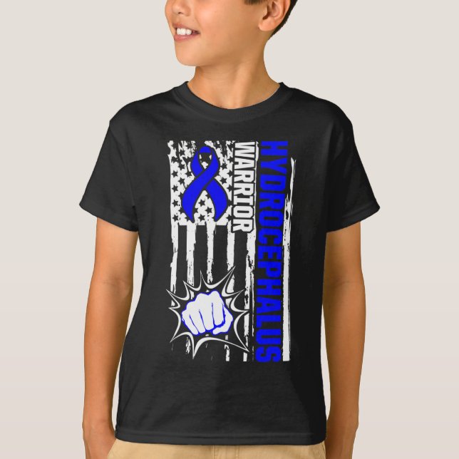 Hydrocephalus Survivor Inspiring Awareness Warrior T-Shirt (Front)