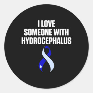 Hydrocephalus Survivor Love Awareness Warrior Classic Round Sticker