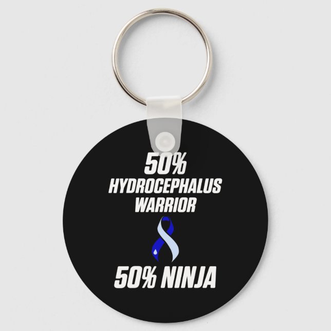 Hydrocephalus Survivor Ninja Awareness Warrior  Keychain (Front)