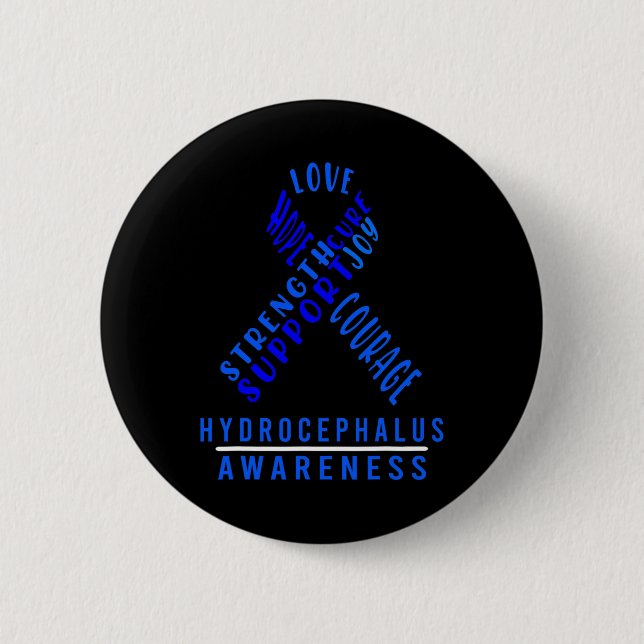 Hydrocephalus Survivor Safety Awareness Warrior  2 Inch Round Button (Front)