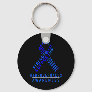 Hydrocephalus Survivor Safety Awareness Warrior Keychain