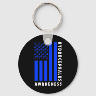 Hydrocephalus Survivor Signs Awareness Warrior Keychain
