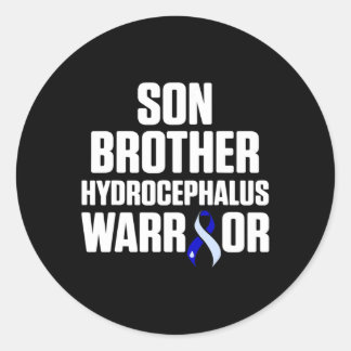 Hydrocephalus Survivor Son Awareness Warrior 1 Classic Round Sticker