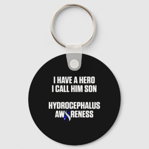 Hydrocephalus Survivor Son Awareness Warrior 3 Keychain