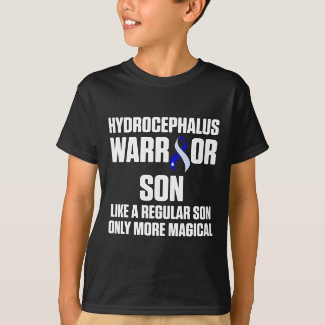 Hydrocephalus Survivor Son Awareness Warrior 4 T-Shirt (Front)