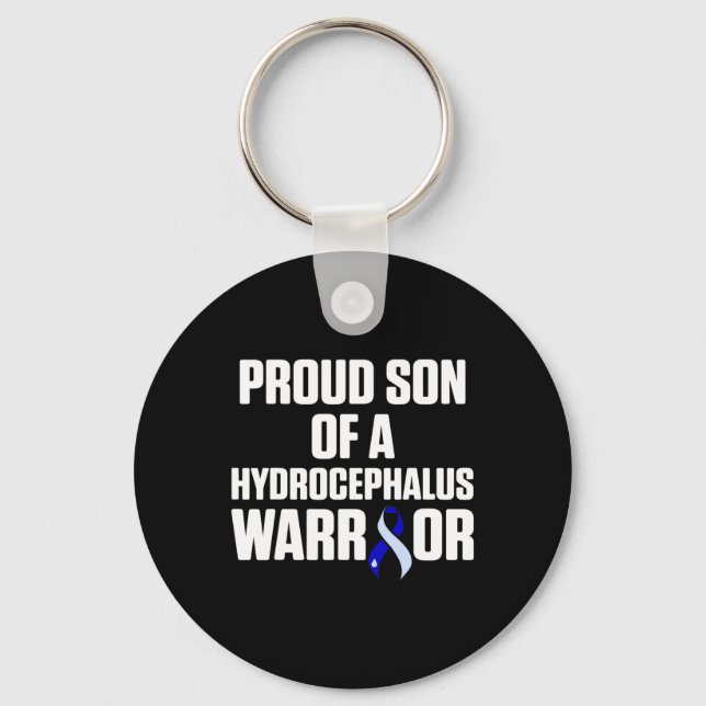 Hydrocephalus Survivor Son Awareness Warrior 5 Keychain (Front)