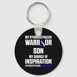 Hydrocephalus Survivor Son Awareness Warrior 7 Keychain