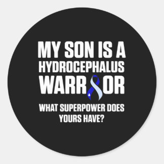 Hydrocephalus Survivor Son Awareness Warrior  Classic Round Sticker