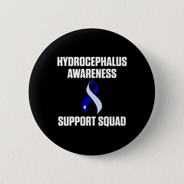 Hydrocephalus Survivor Support Awareness Warrior  2 Inch Round Button (Front)
