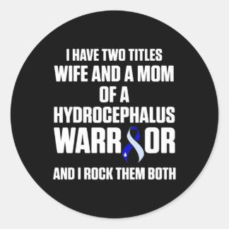 Hydrocephalus Survivor Wife Awareness Warrior  Classic Round Sticker