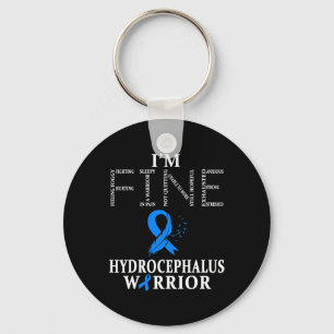 Hydrocephalus Warrior I'm Fine Feather Keychain