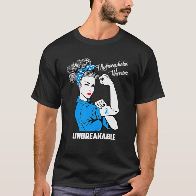 Hydrocephalus Warrior Unbreakable Awareness Hydro  T-Shirt (Front)