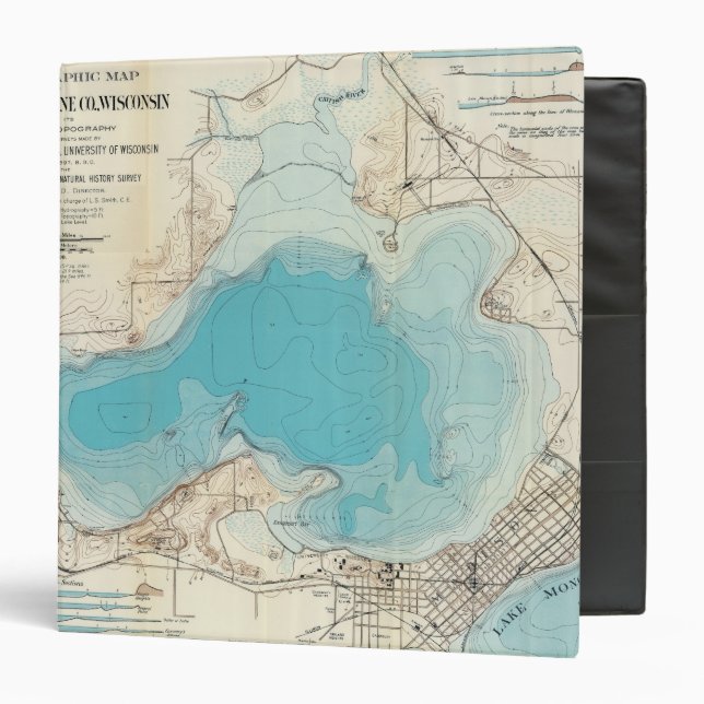 Hydrographic map Lake Mendota Binder (Front/Inside)