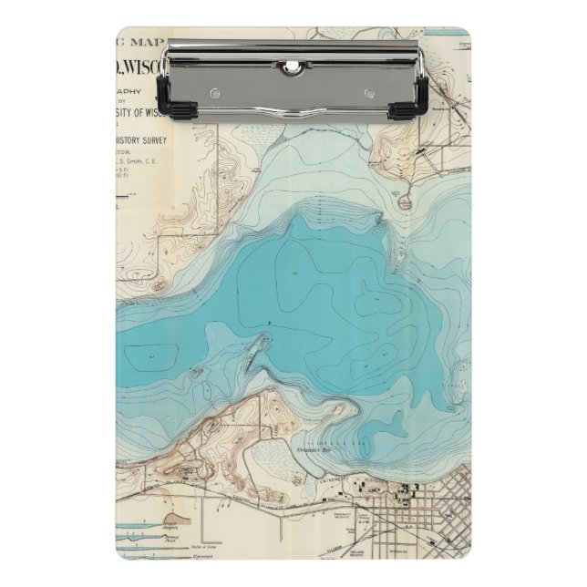Hydrographic map Lake Mendota Mini Clipboard (Front)